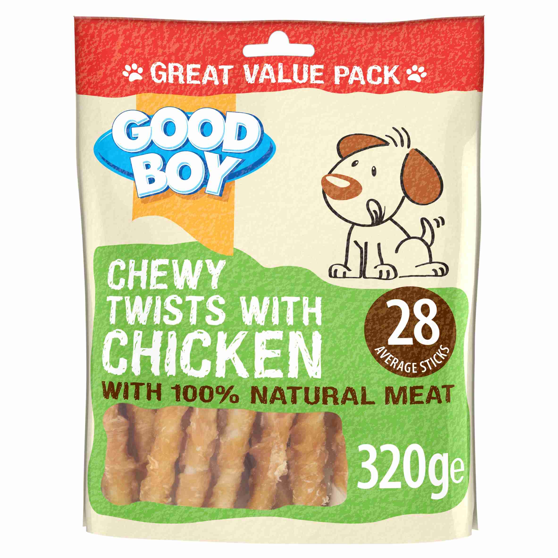 Good Boy Chicken Twists Value Pack Chewy Dog Treats 320 gm
