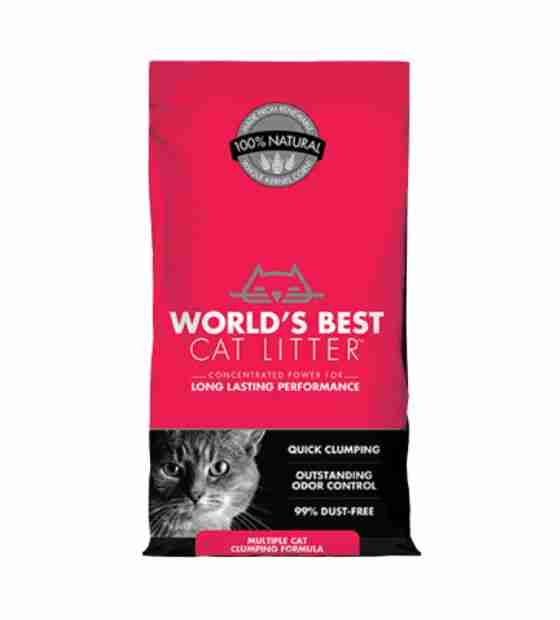 World's Best Multiple Cat Unscented Formula Cat Litter, 28 lb