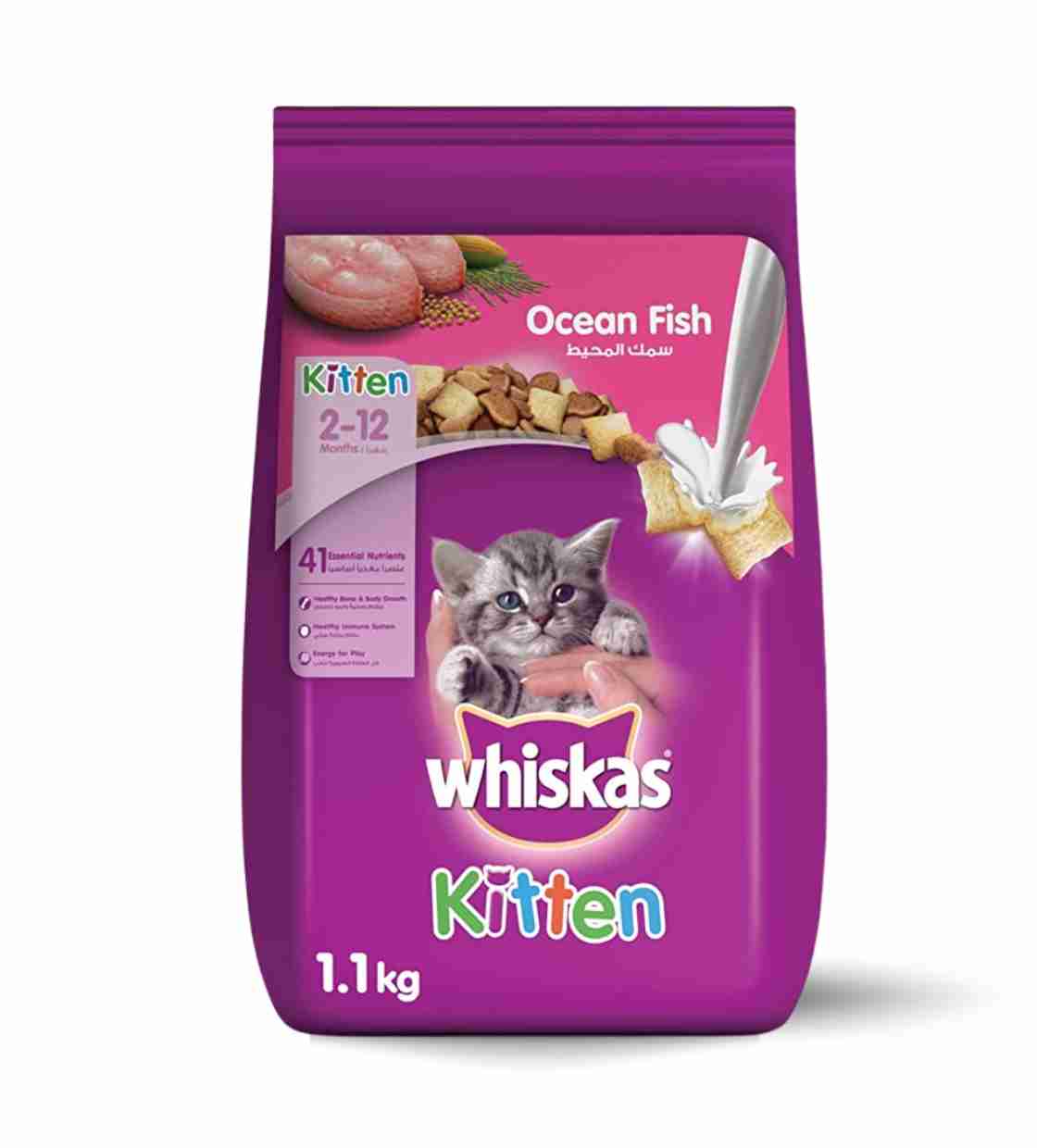 Whiskas Ocean Fish, Kitten, Dry Food, 1.1 kg