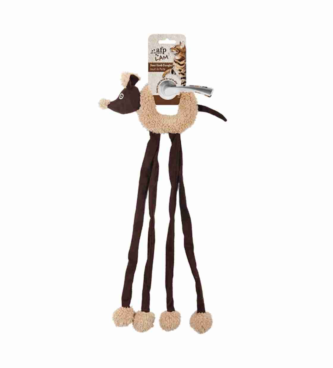 All For Paws Cuddle Door Knob Dangler, Cat Toy - Brown