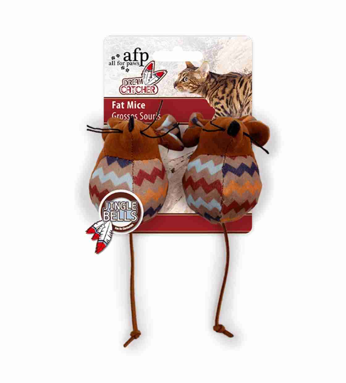 All For Paws Dream Catcher Fat Mouse, Cat Toy - Brown