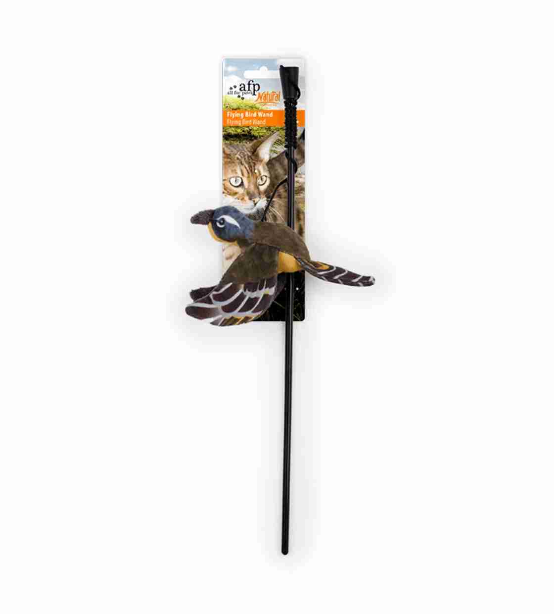 All For Paws Flying Bird Wand, Cat Toy - Yellow