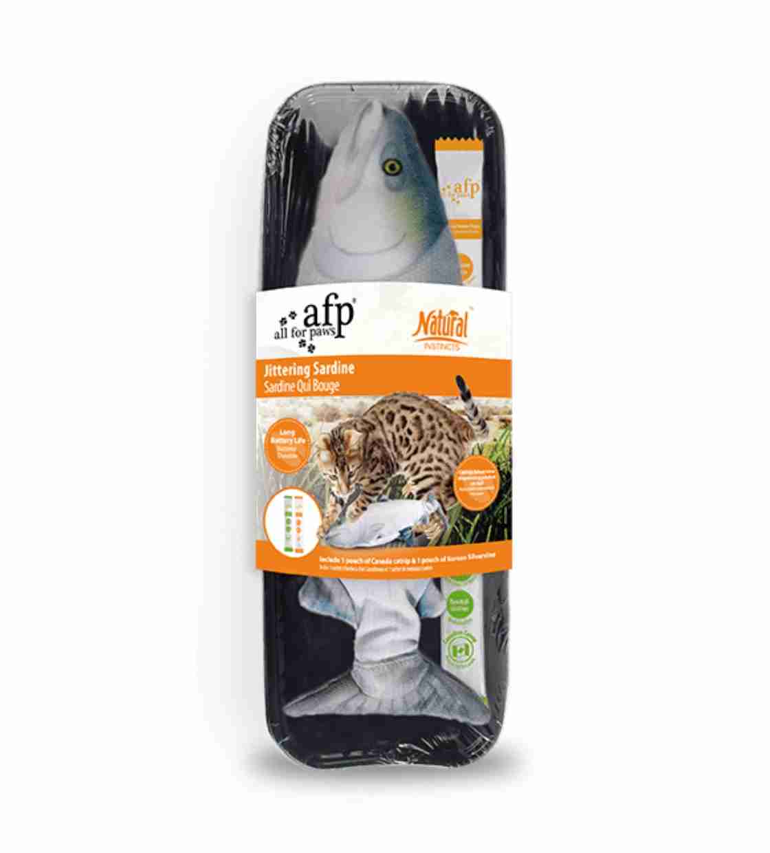 All For Paws Jittering Sardine Fish, Cat Toy