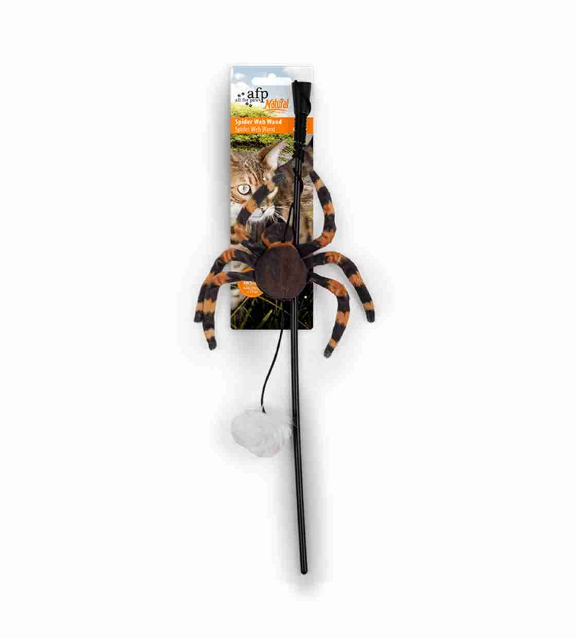 All For Paws Spider Web Wand, Cat Toy - Brown