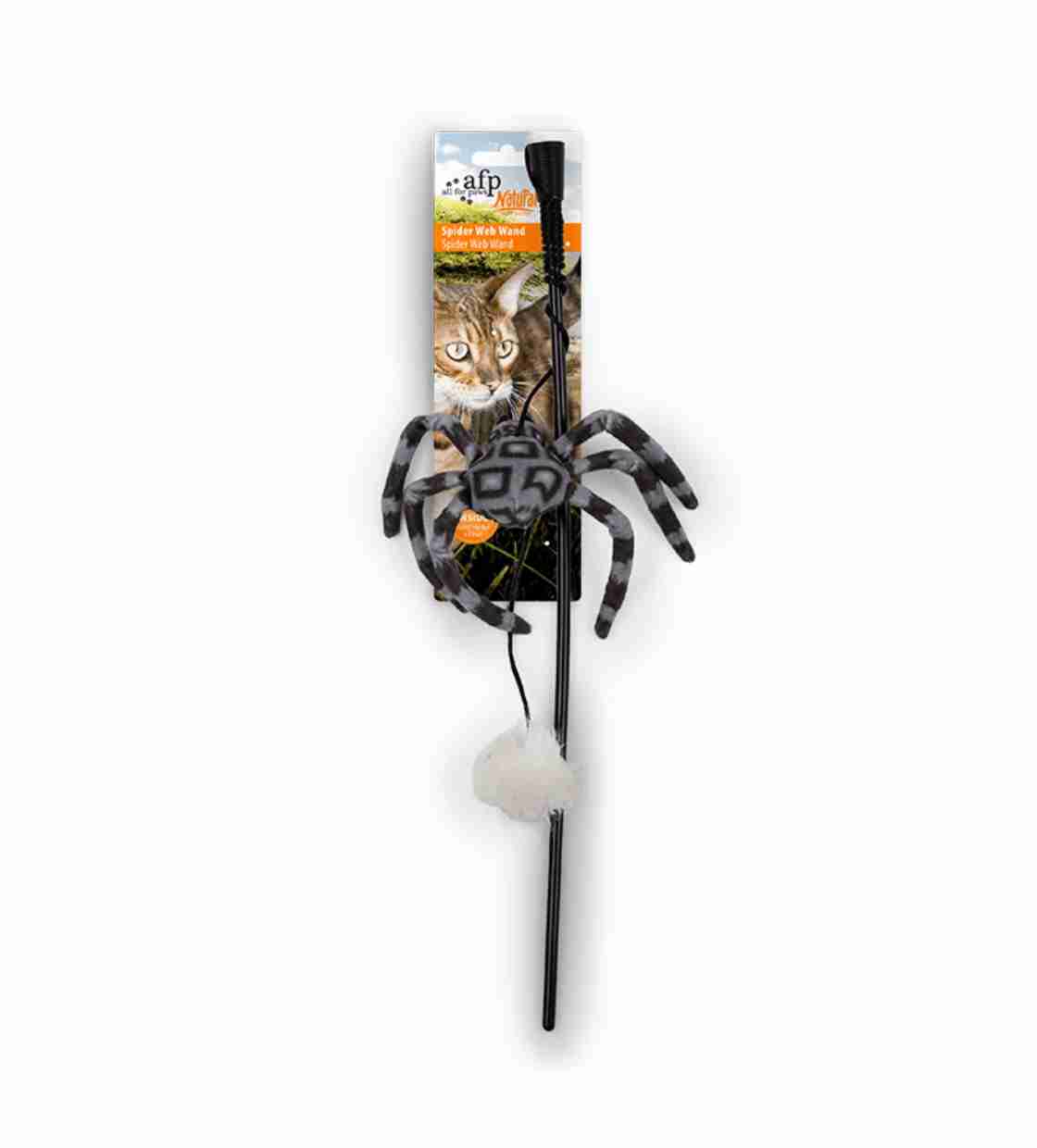 All For Paws Spider Web Wand, Cat Toy - Grey