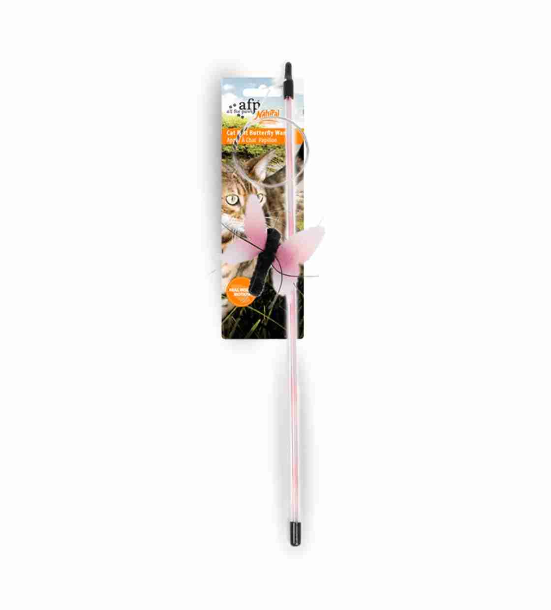 All For paws Cat Bait Butterfly Wand, Cat Toy - Pink