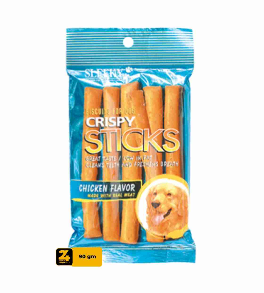 Sleeky Chicken Crispy Sticks, Dog Treats, 90 gm