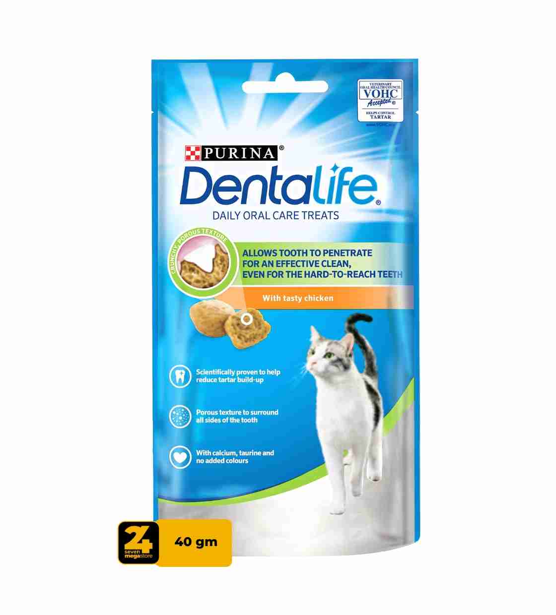 Dentalife Daily Oral Care with Tasty Chicken Cat Treats, 40 gm