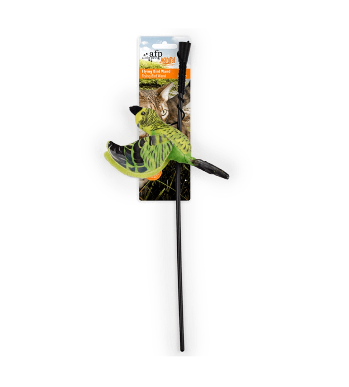 All For Paws Flying Bird Wand, Cat Toy - Green