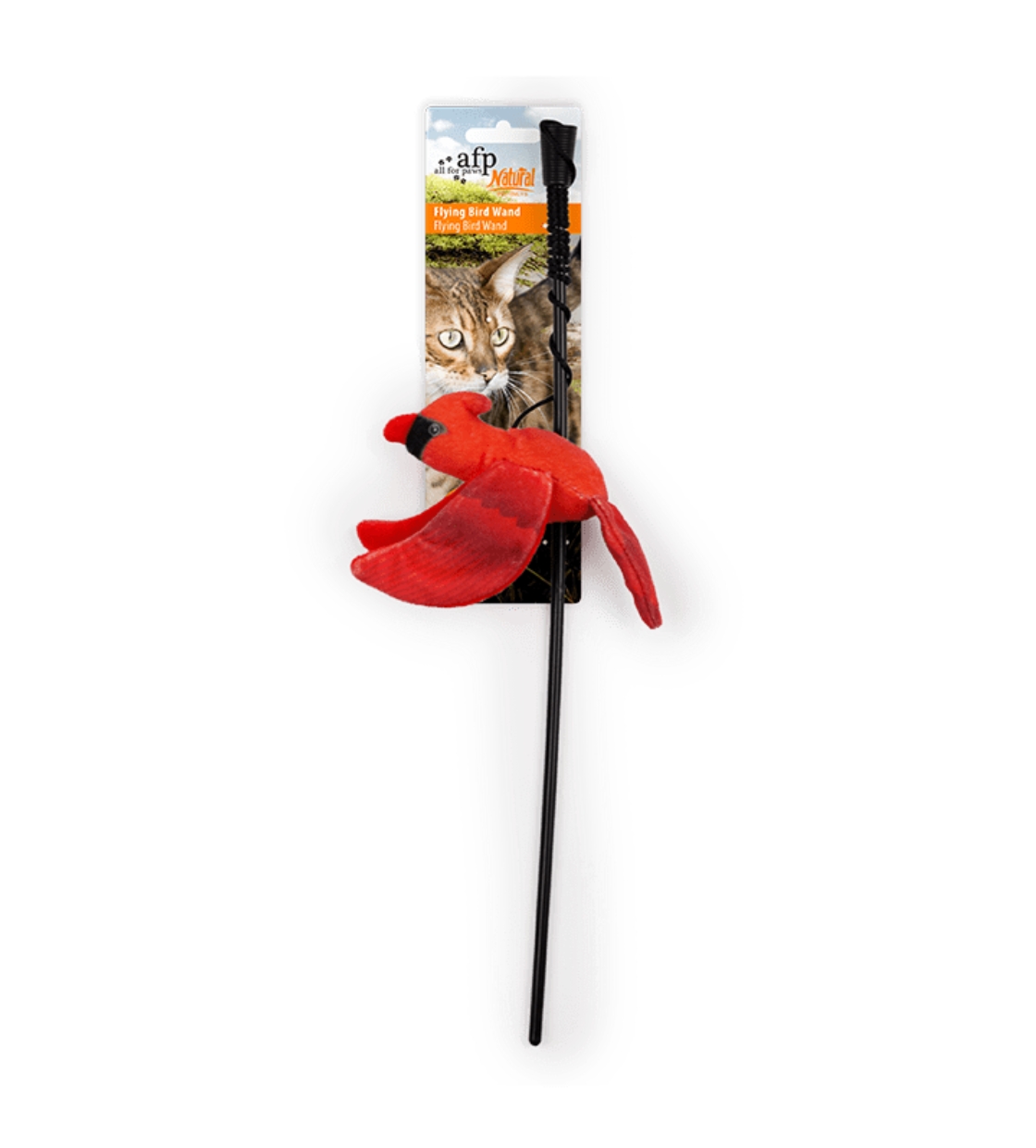 All For Paws Flying Bird Wand, Cat Toy - Red