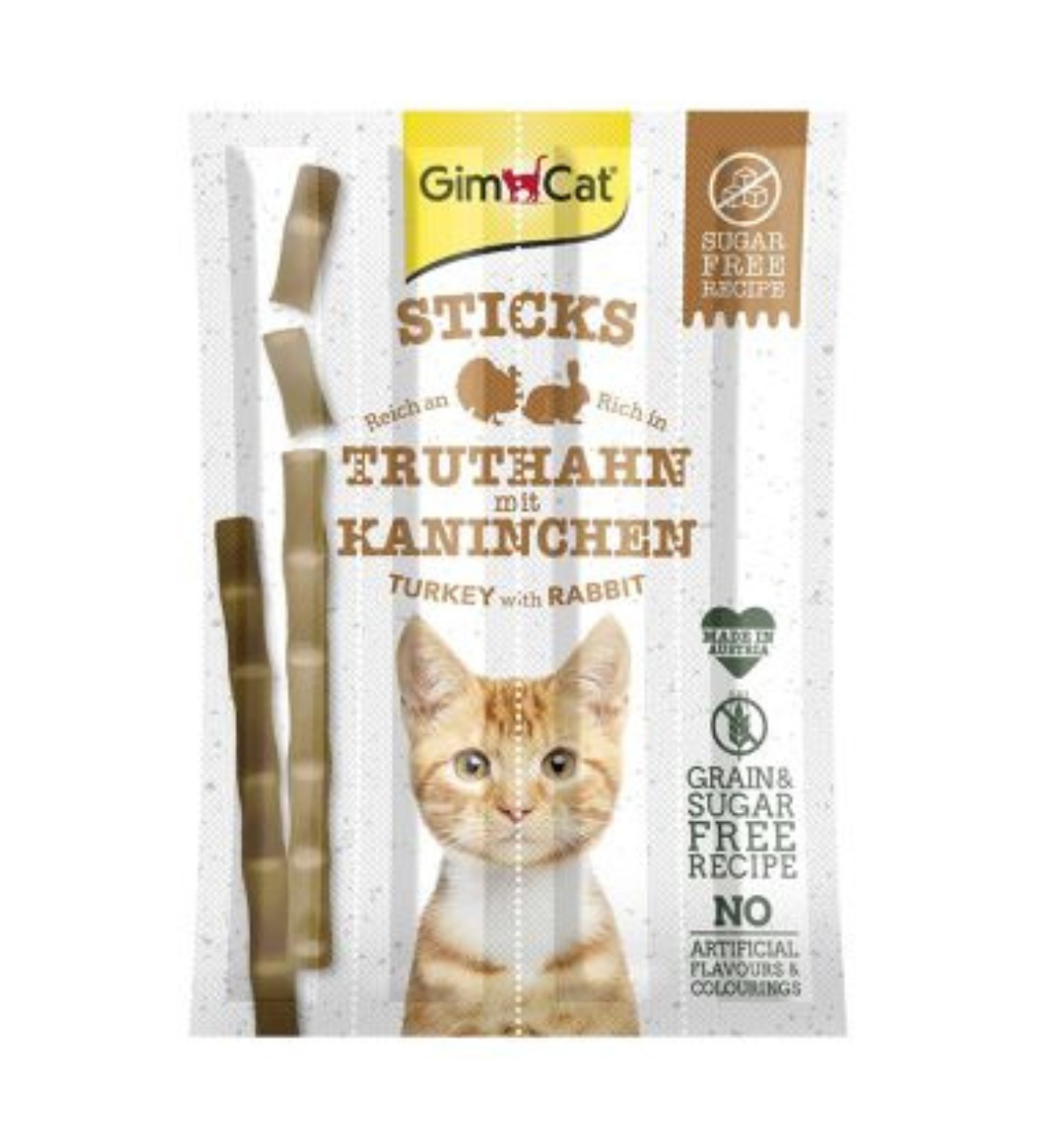 GimCat Turkey & Rabbit Sticks Cat Treats 5 gm x 4 pcs