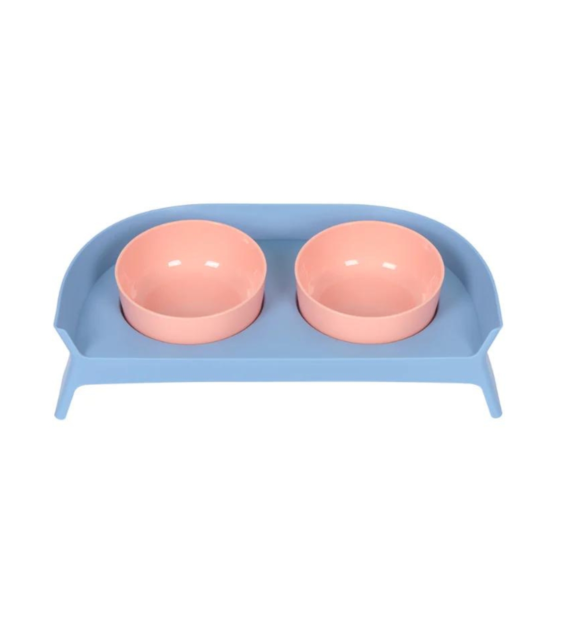 Pakeway Happy Eating Double Pet Bowl Blue and Pink