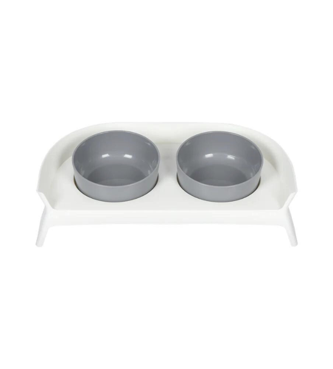 Pakeway Happy Eating Double Pet Bowl White and Grey
