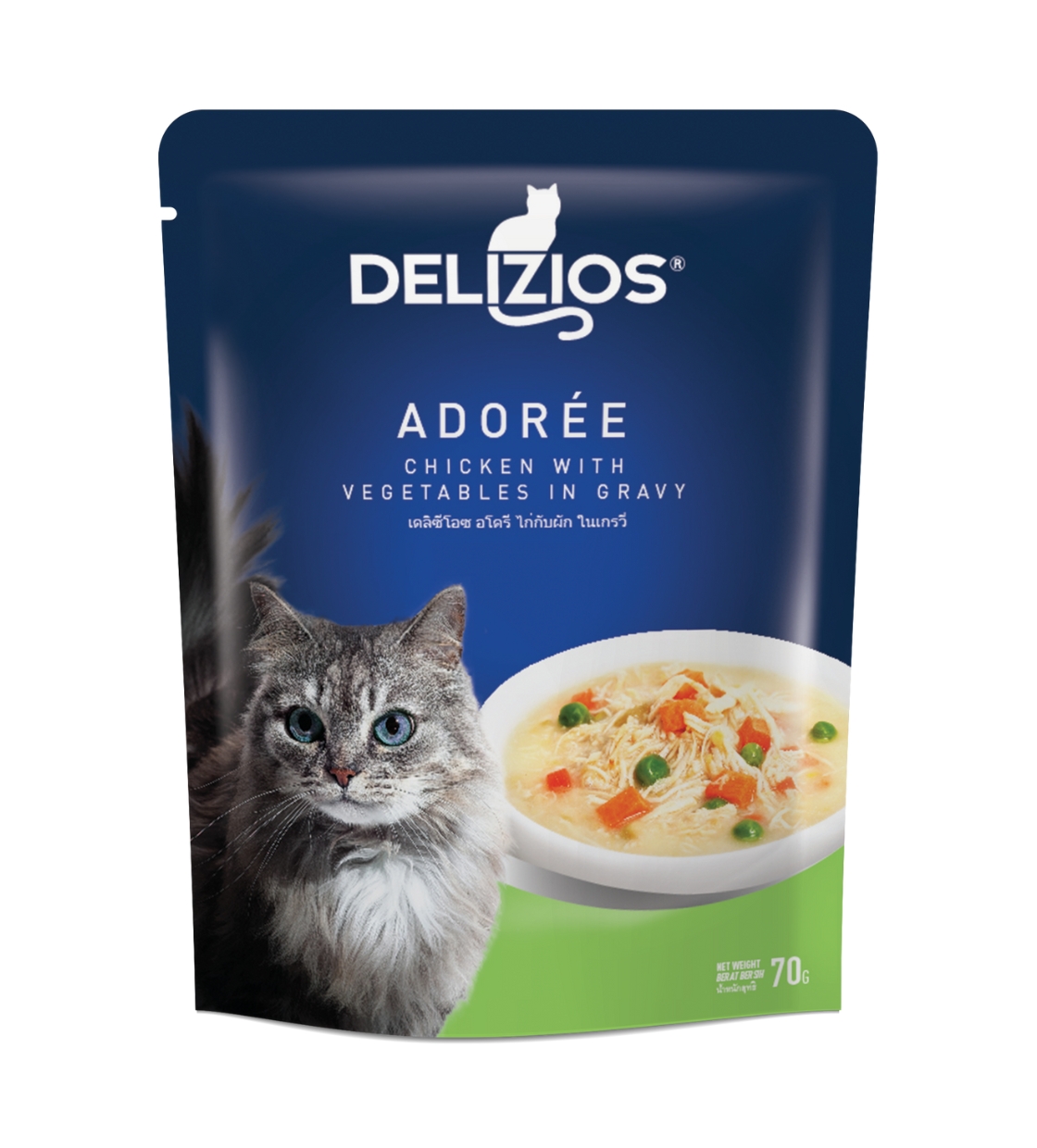 Delizios Adorée Chicken with Vegetable in Gravy, Cat Wet Food 70 gm
