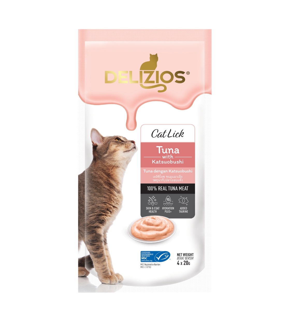 Delizios Cat Lick Tuna with Katsuobushi, Cat Treats, 80 gm
