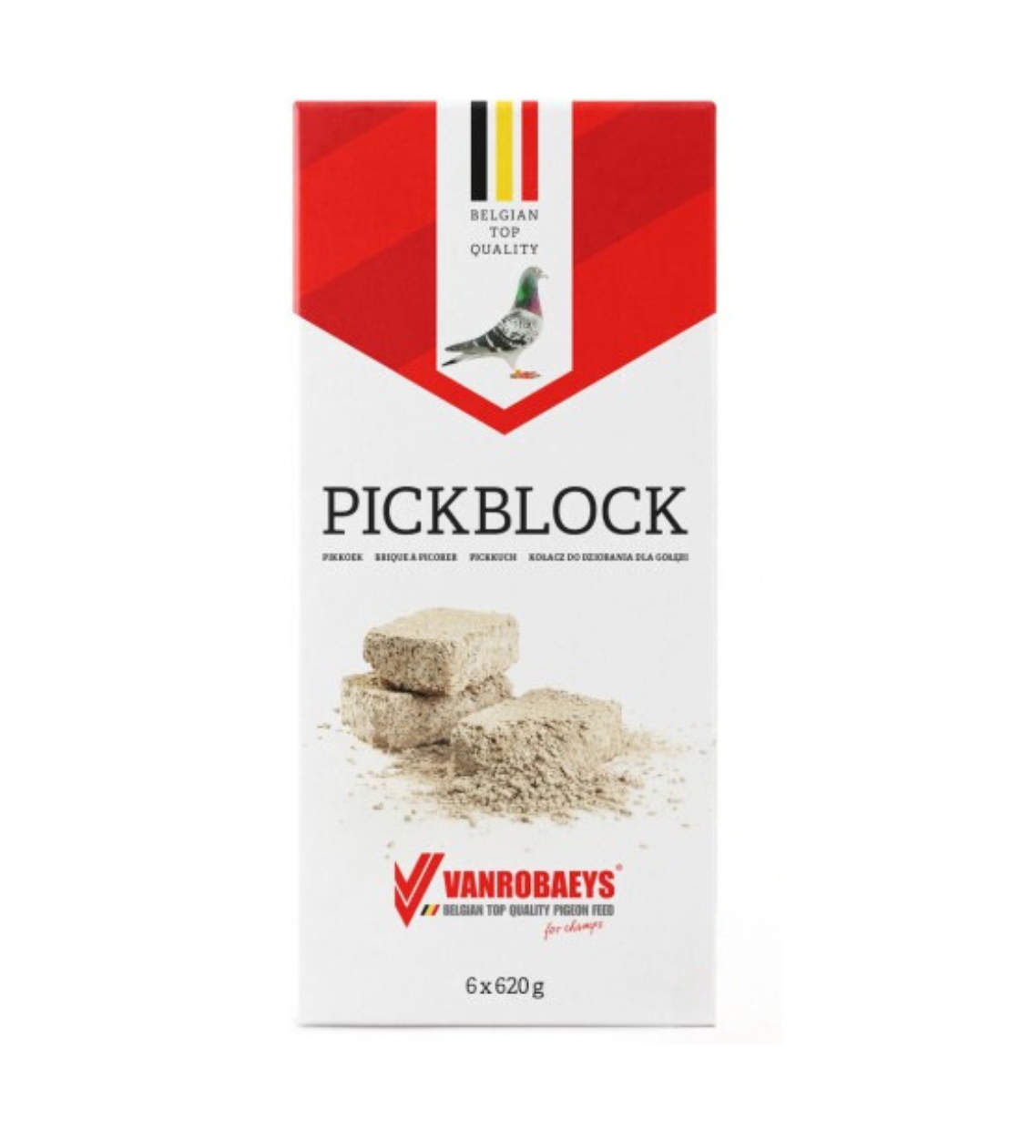 Vanrobaeys PickBlock Pigeons Bird Food 6 x 620 gm