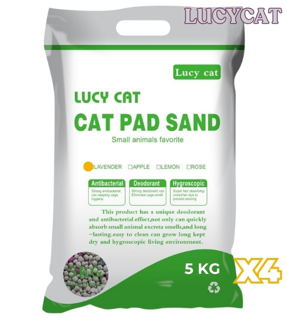 Lucy Cat Lavender Clumping Cat Litter 4 pcs x 5 kg