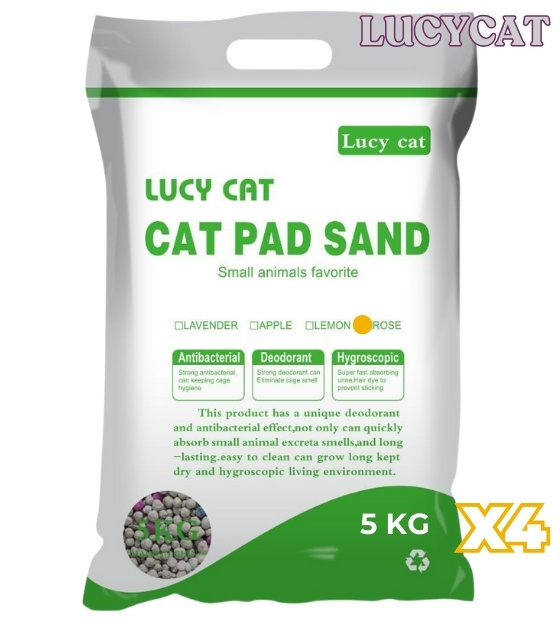 Lucy Cat Rose Clumping Cat Litter 4 pcs x 5 kg