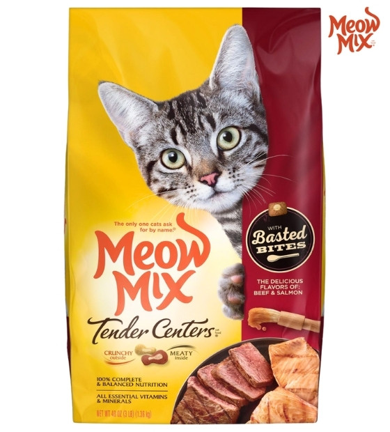 Meow Mix Tender Centers Beef and Salmon Cat Dry Food 1.36 Kg