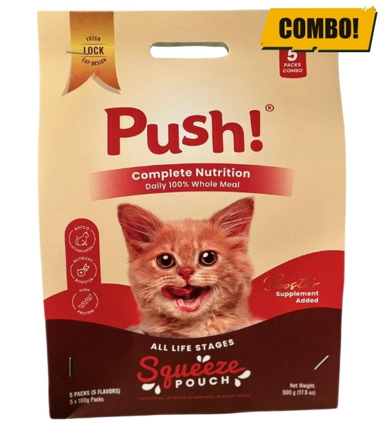 Push! 5 IN 1 Combo Offer Cat Wet Food 100 gm x 5 pcs