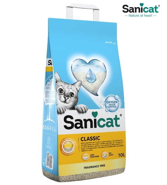 Sanicat Classic Unscented Non-Clumping Cat Litter 10 L