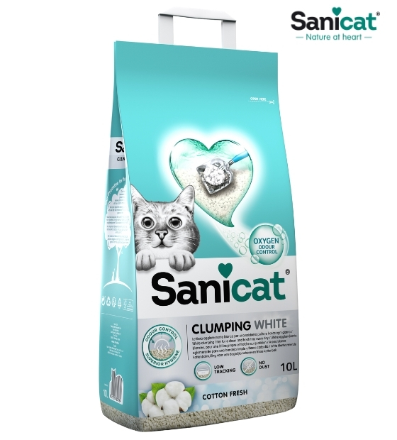 Sanicat White Cotton Fresh Clumping Cat Litter 10 L
