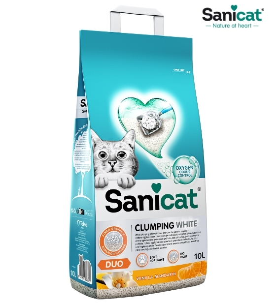 Sanicat White Duo Vanilla & Mandarin Clumping Cat Litter 10 L