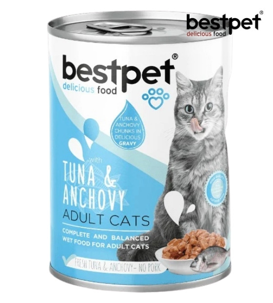 Bestpet Tuna and Anchovy in Gravy Cat Wet Food 400 gm
