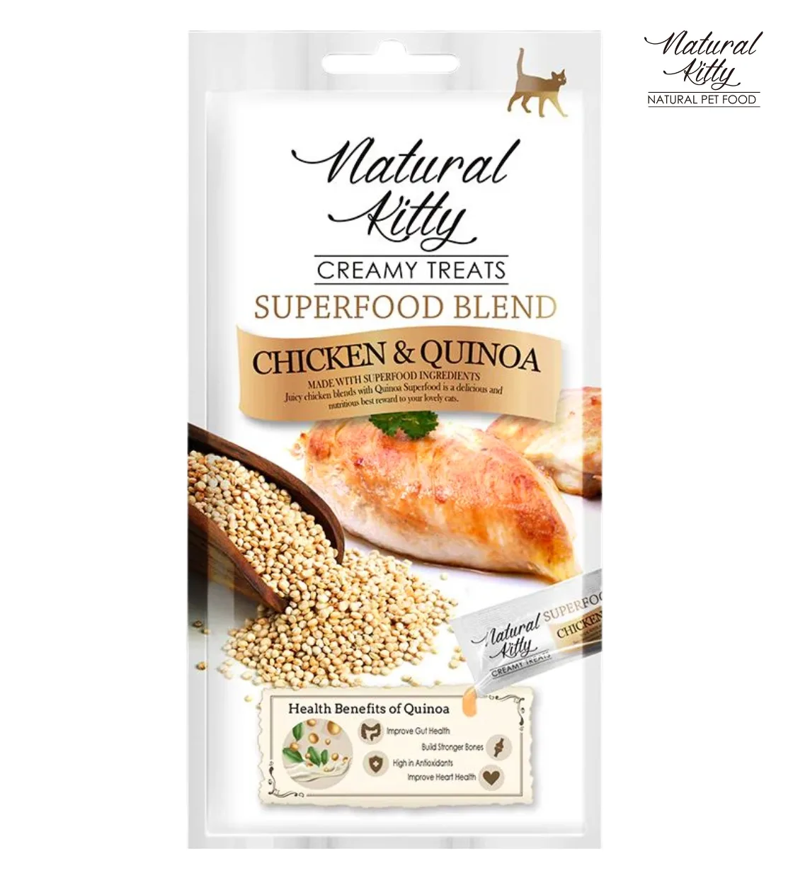 Natural Kitty Chicken & Quinoa Creamy Cat Treats 48 gm