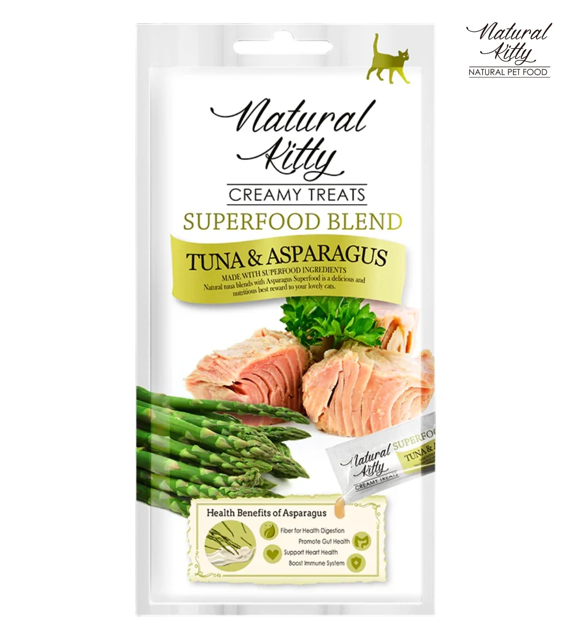 Natural Kitty Tuna & Asparagus Creamy Cat Treats 48 gm