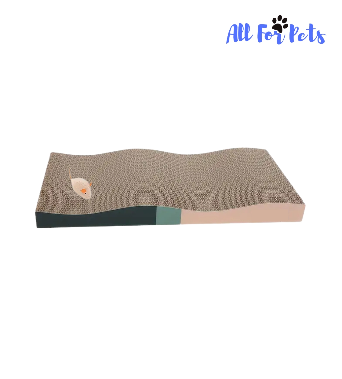 All For Pets Cat Scratcher Cardboard with Toy 43L x 20W x 4H cm