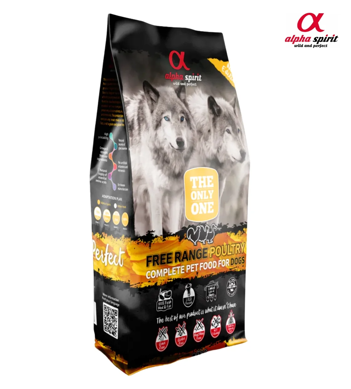 Alpha Spirit Poultry Chicken, Turkey with Duck Dog Dry Food 12 kg