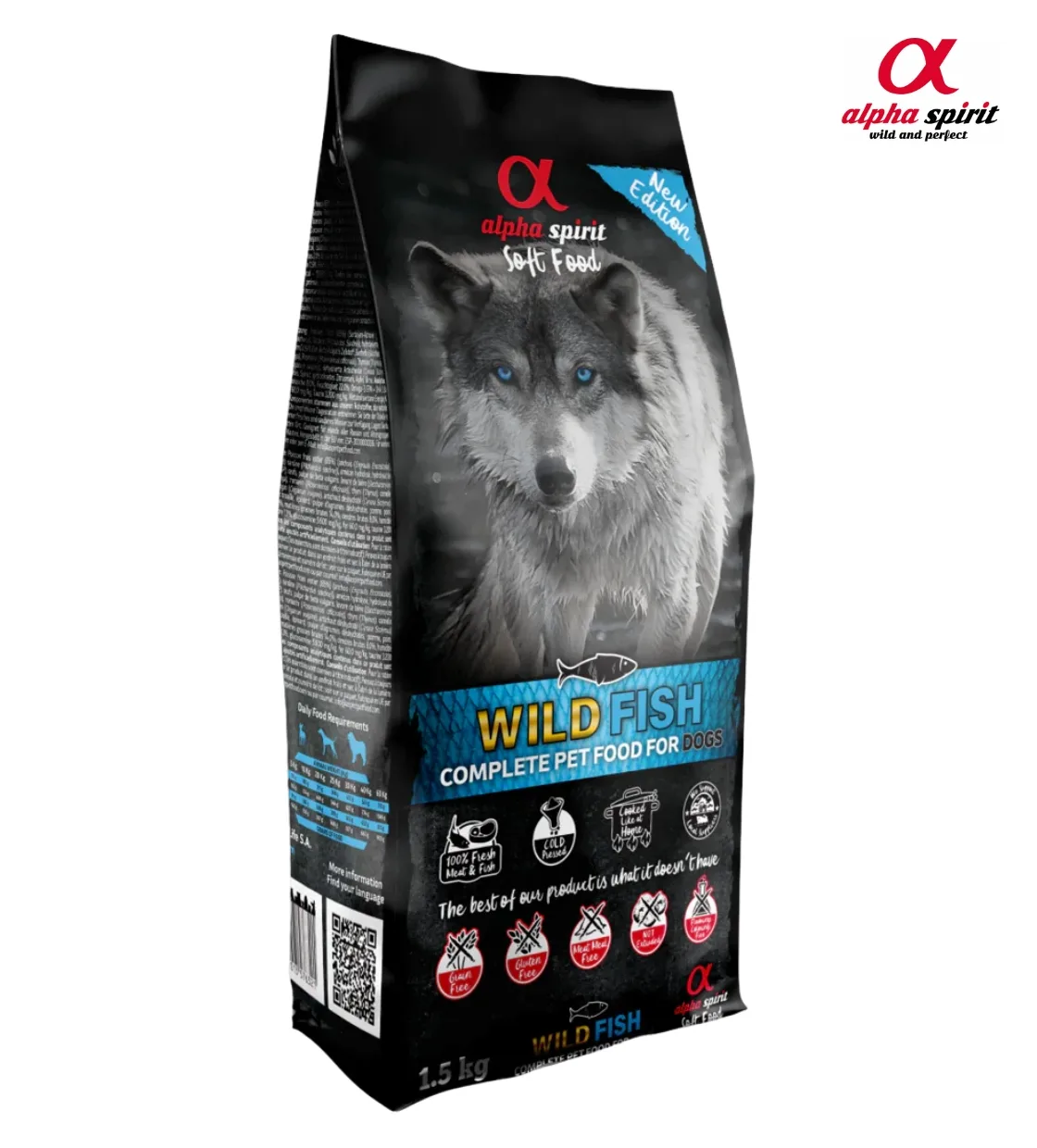 Alpha Spirit Wild Fish Soft Dog Dry Food 1.5 kg