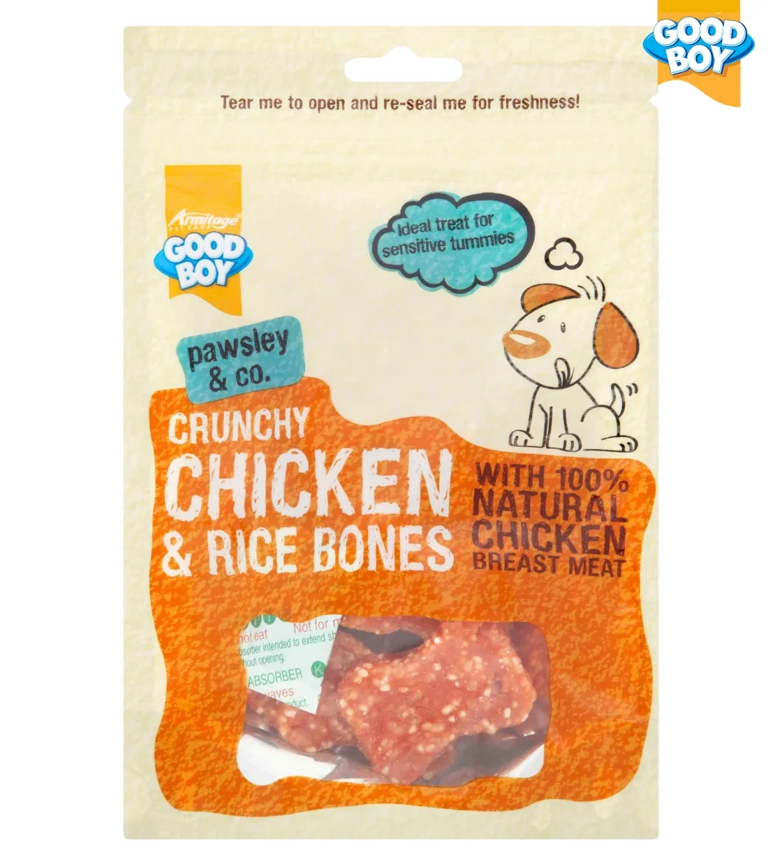 Good Boy Chicken and Rice Bones Crunchy Dog Treats 100 gm