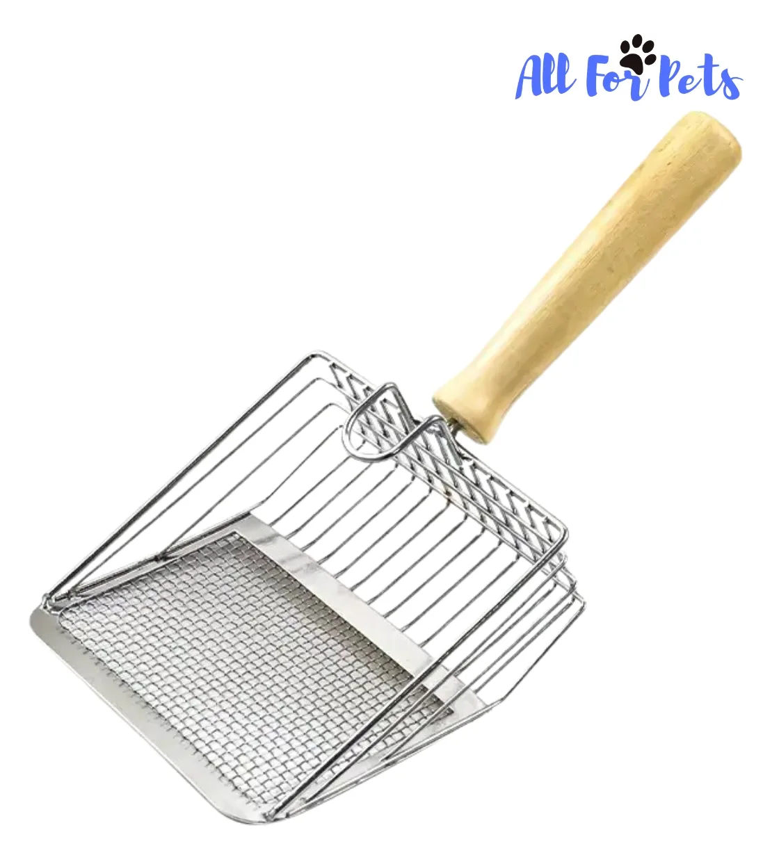 All For Pets Stainless Steel Wooden Handle Cat Litter Scoop