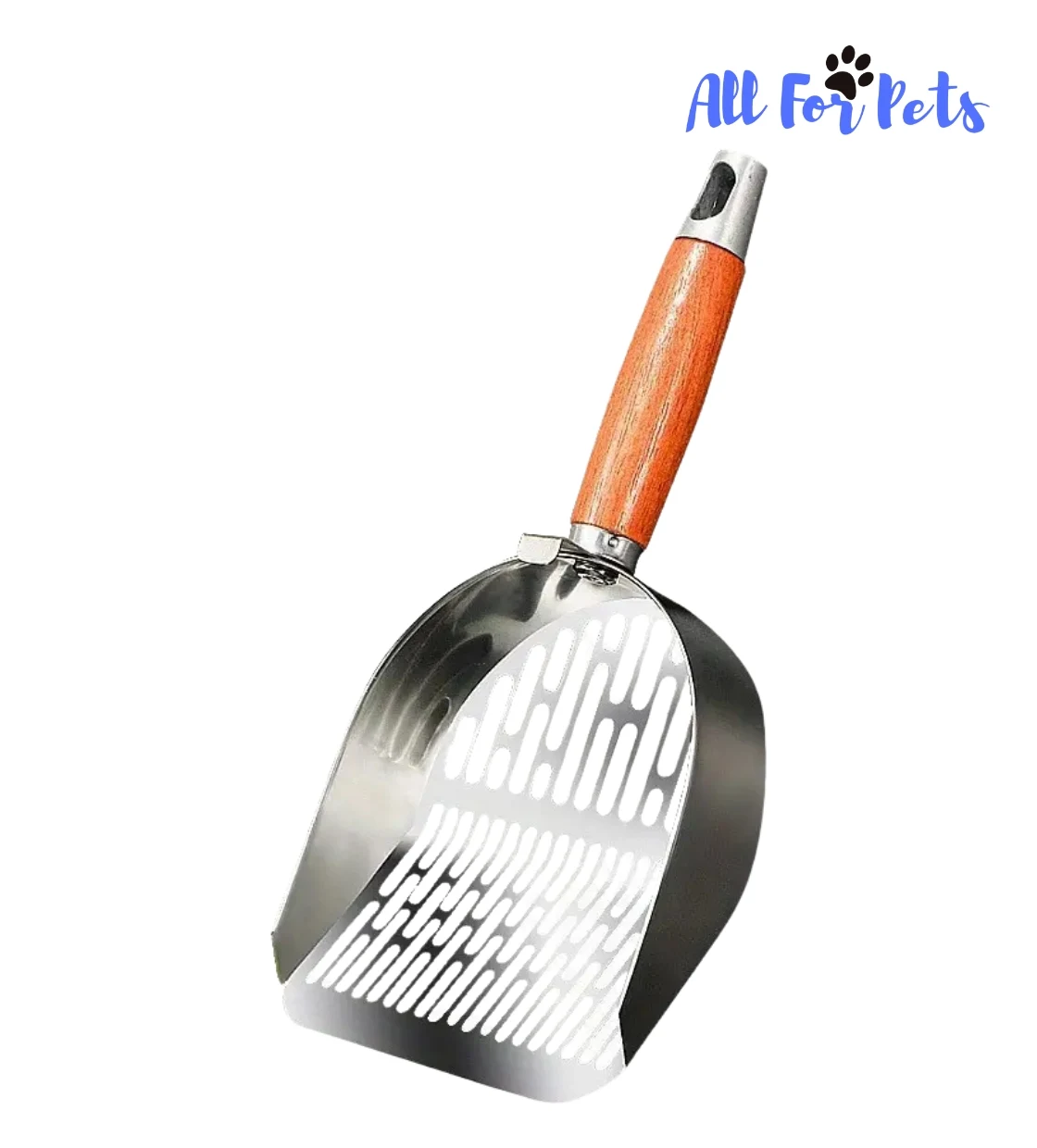 All For Pets Stainless Steel Wooden Handle Cat Litter Scoop
