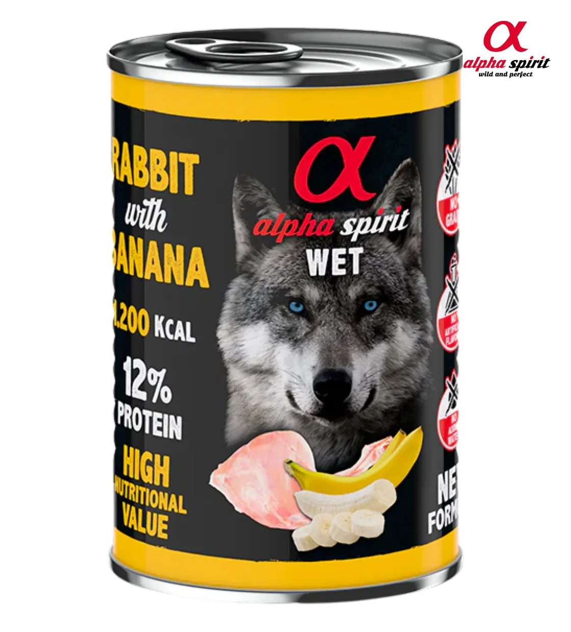 Alpha Spirit Rabbit with Banana Dog Wet Food 400 gm