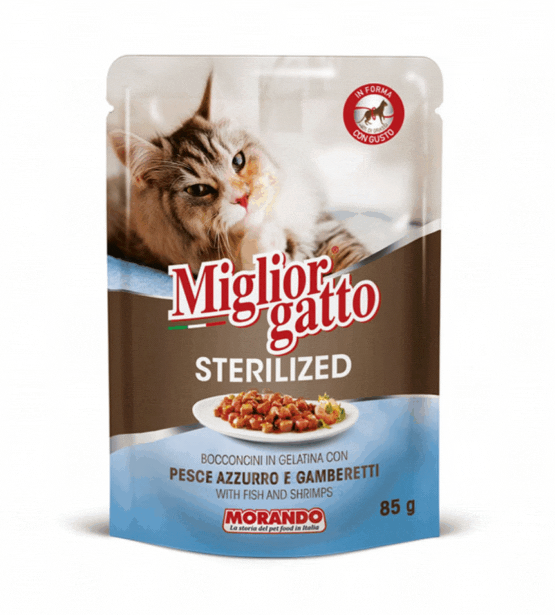 Miglior Gatto Fish and Shrimp Chunks Sterilized Cat Wet Food 85 gm x 24 pcs
