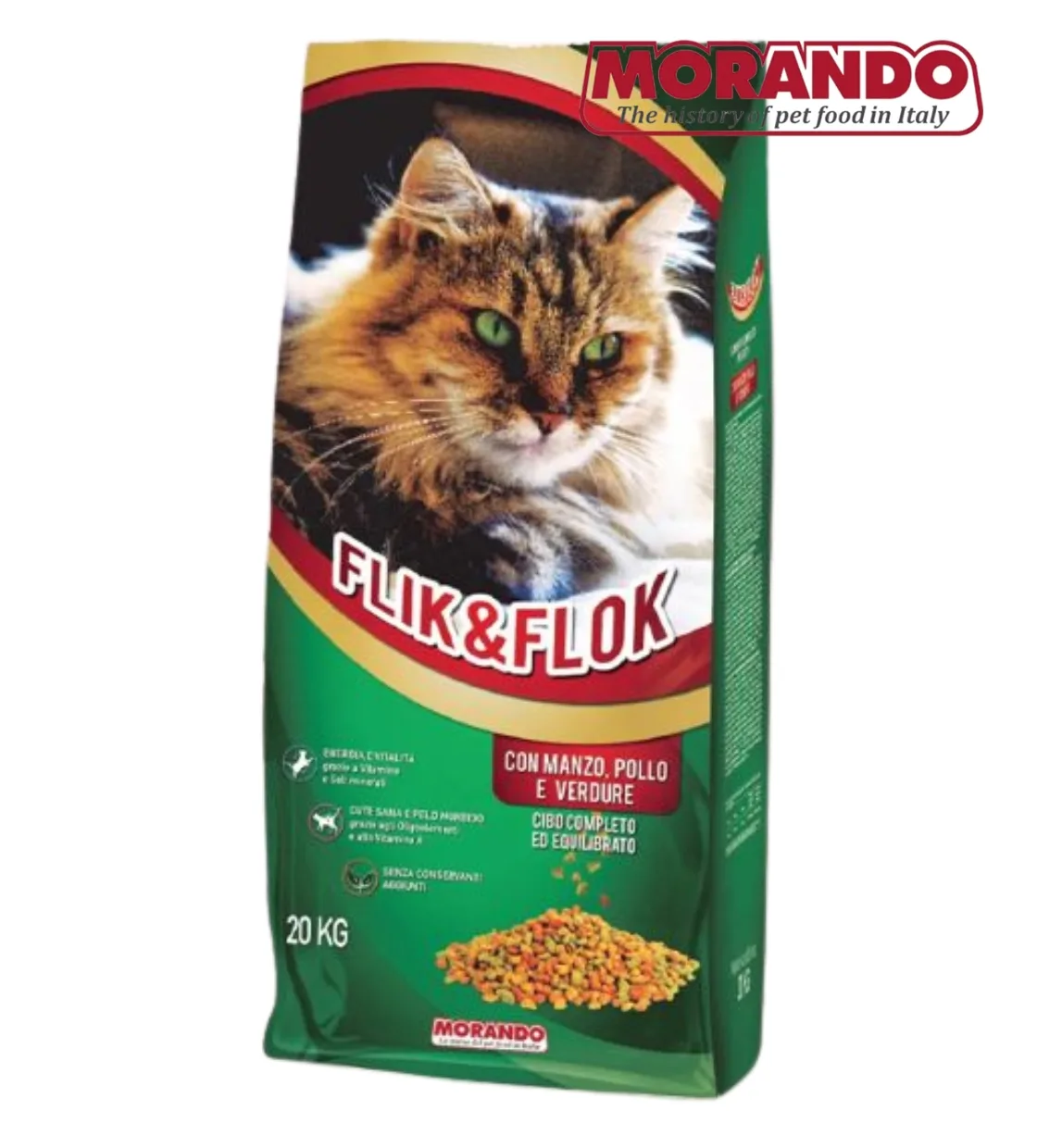 Morando Flik and Flok with Chicken and Beef Cat Dry Food 20 kg