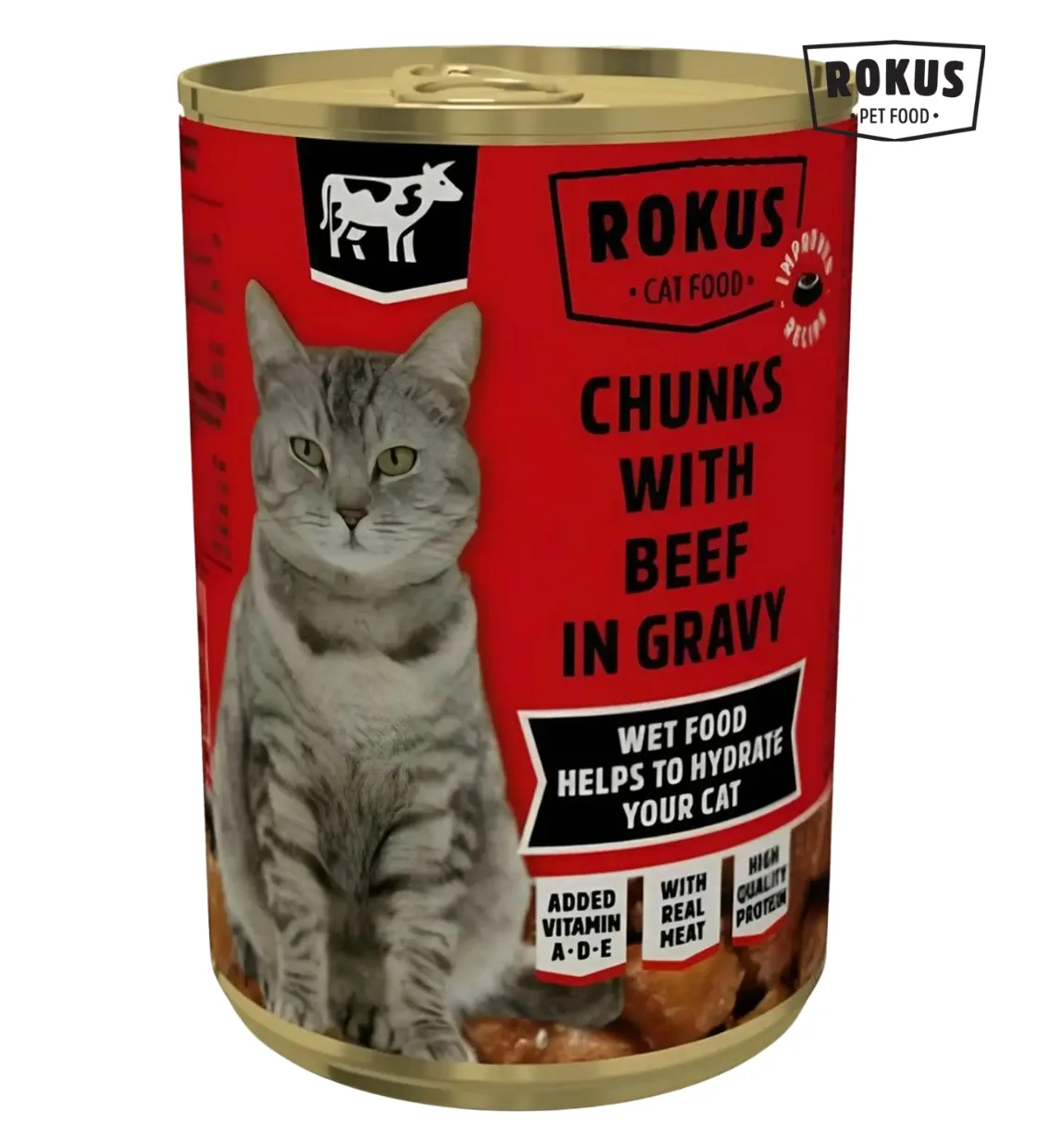 Rokus Beef Chunks in Gravy Cat Wet Food 415 gm
