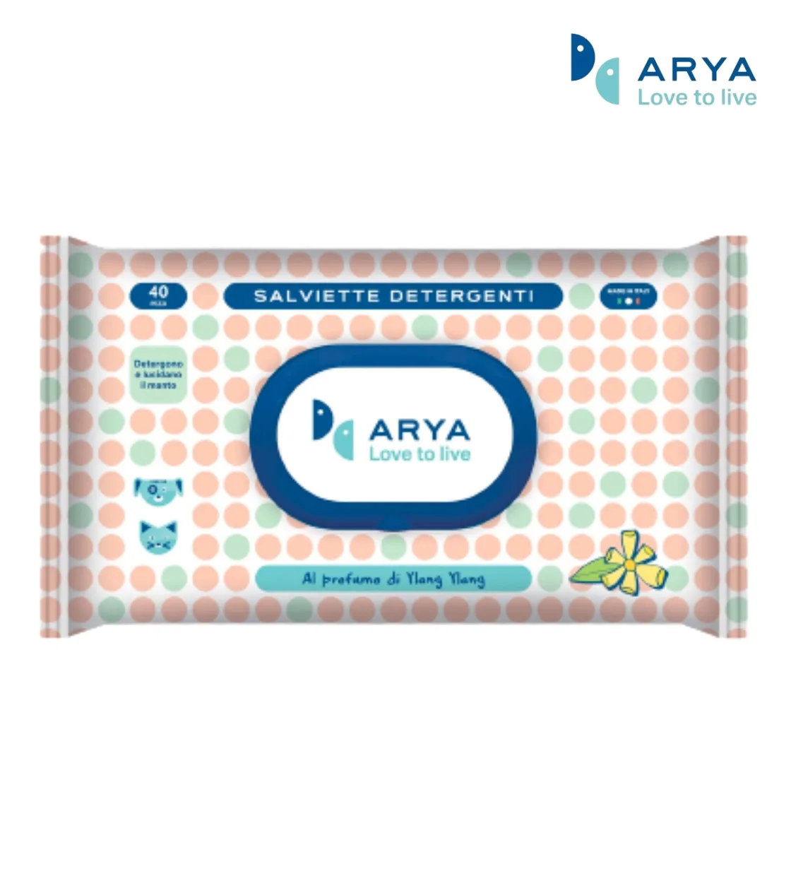 Arya Wet Wipes Ylang Ylang Scent, 40 Wipes