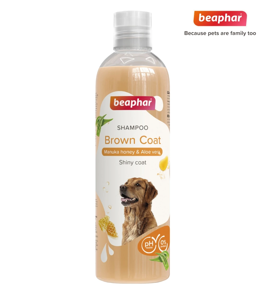 Beaphar Manuka Honey and Aloe Vera Brown Coat Dog Shampoo 250 ml