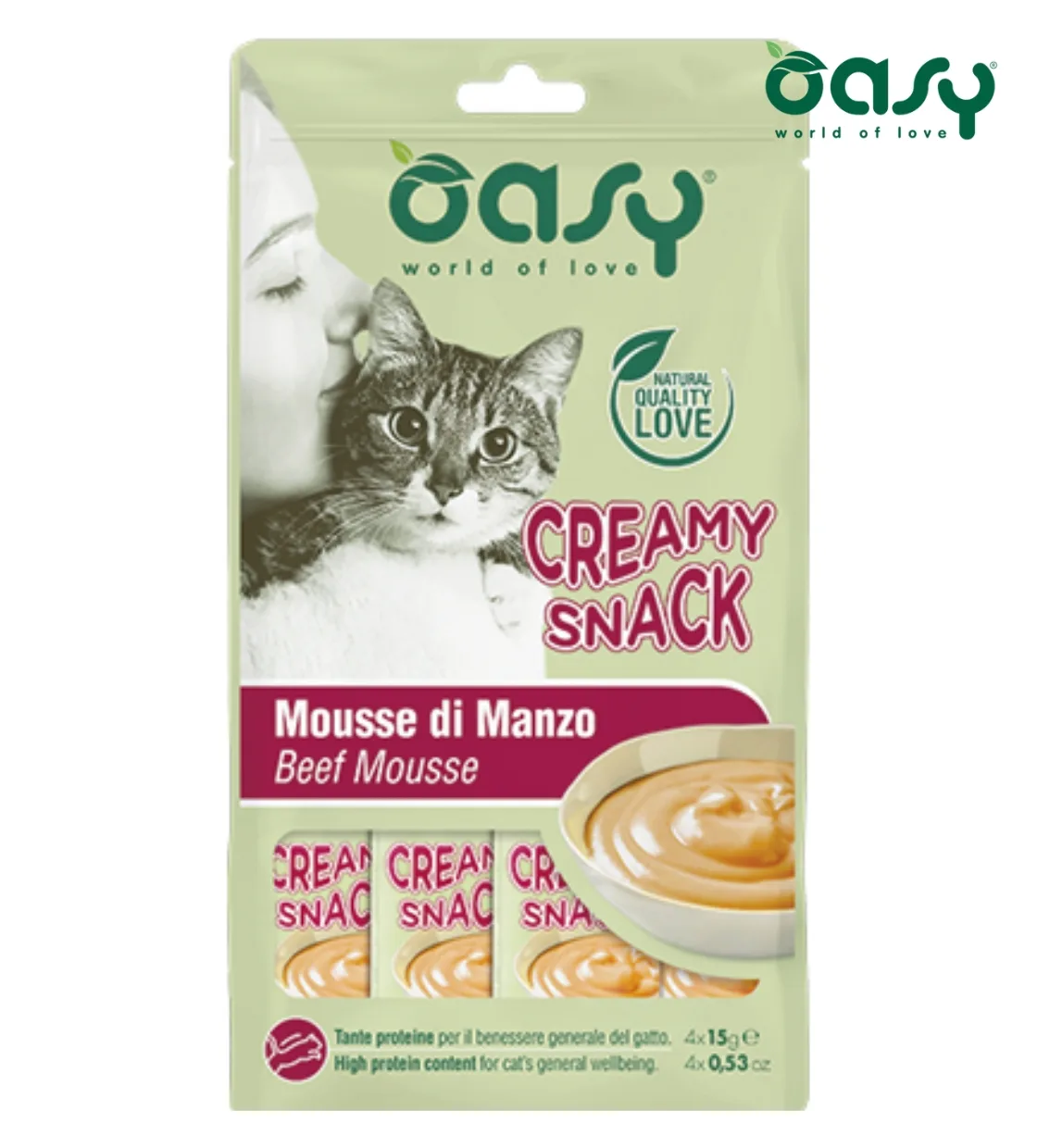 Oasy Beef Mousse Creamy Cat Treats 15 gm X 4