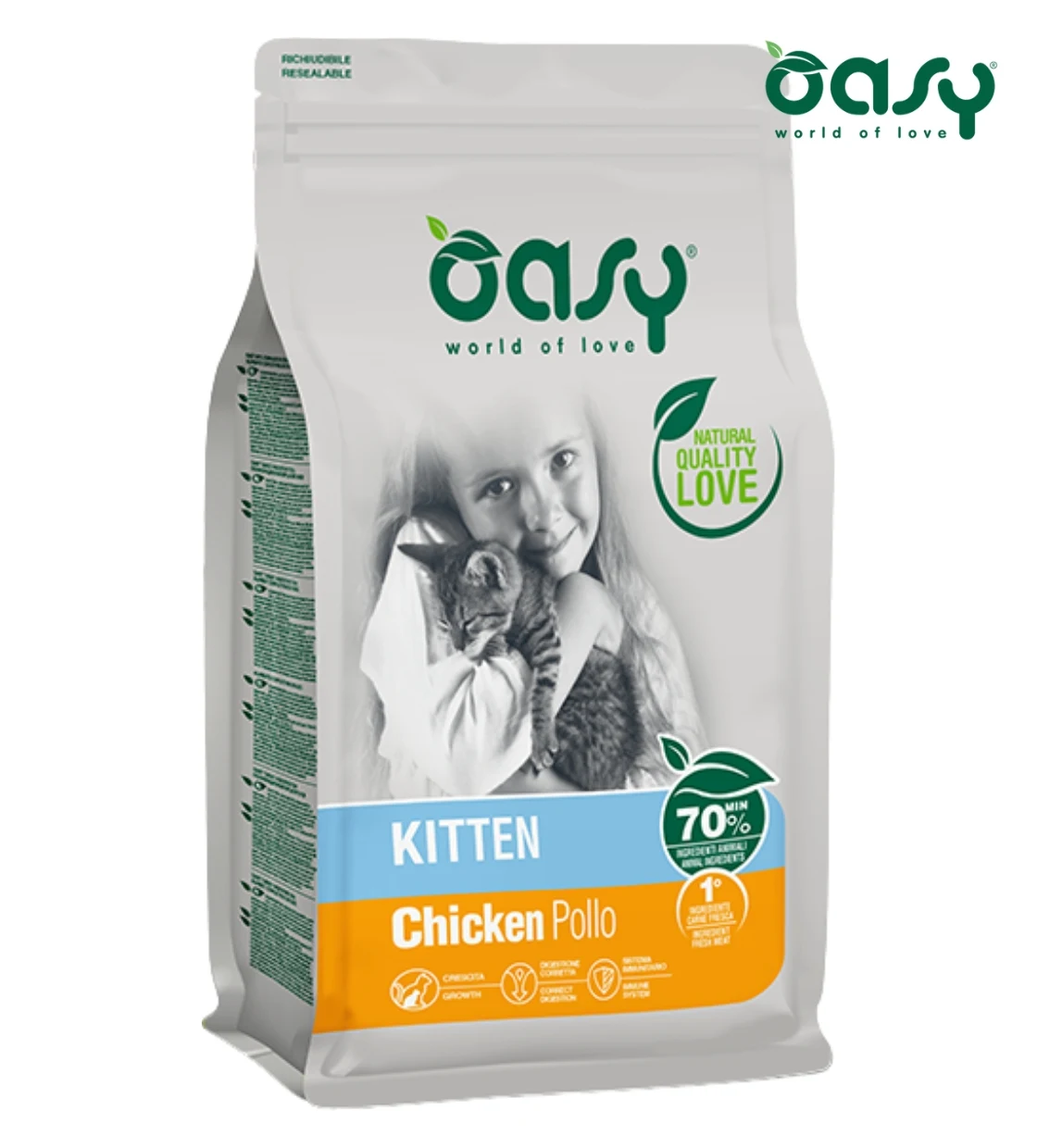 Oasy Chicken Kitten Dry Food 7.5 kg