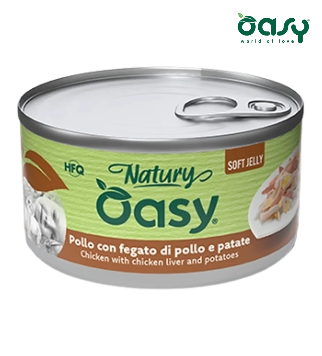 Oasy Natury Chicken with Chicken Liver and Potatoes Soft in Jelly Cat Wet Food 150 gm