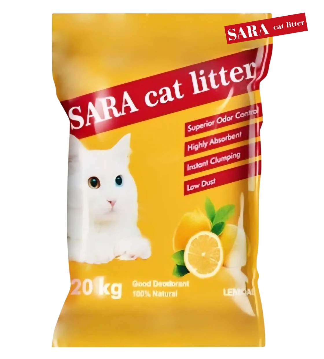 Sara Lemon Clumping Cat Litter 20 kg