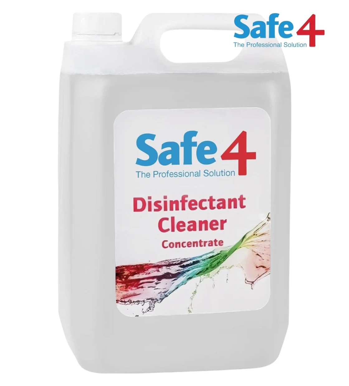Safe4 Concentrated Disinfectant Cleaner Clear Unscented 5 L