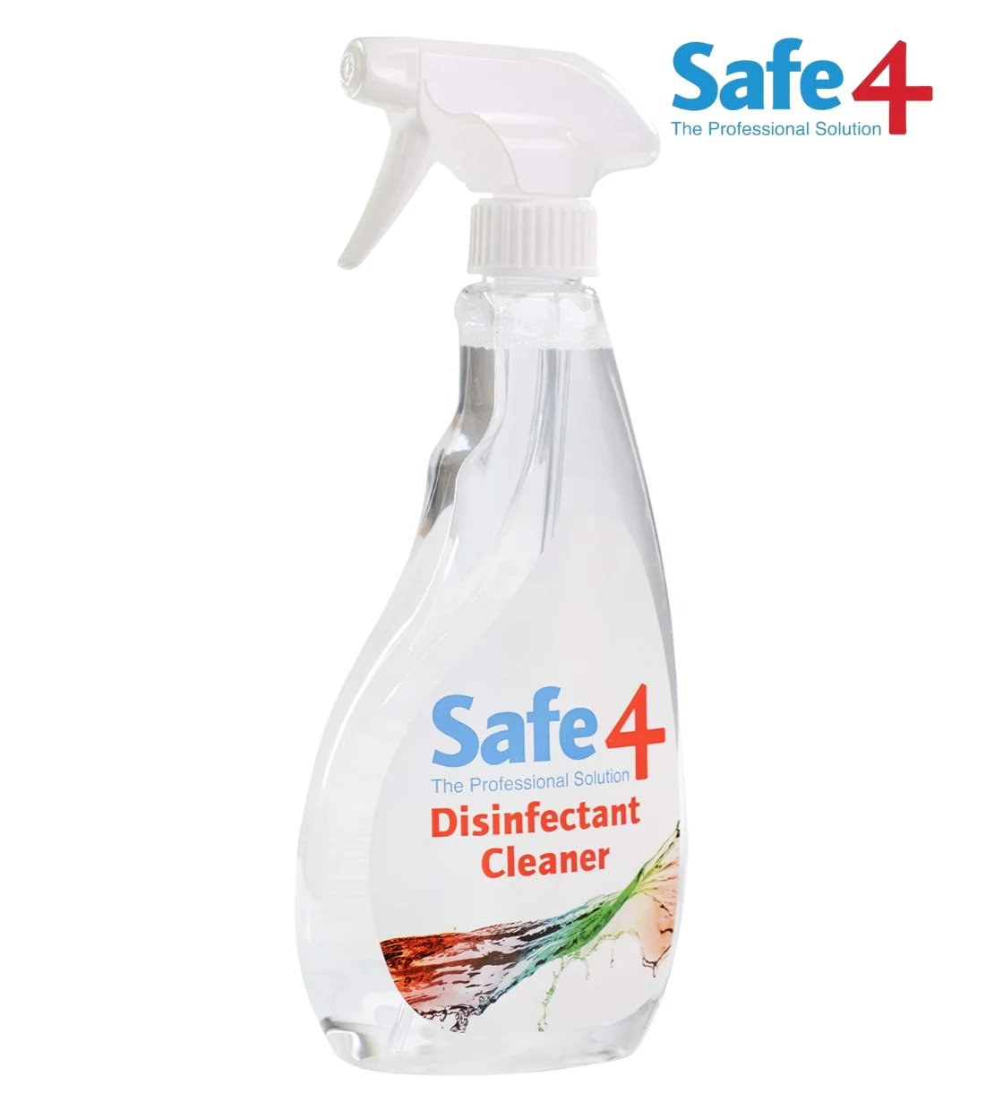Safe4 Concentrated Pre-Diluted Disinfectant Cleaner Clear Unscented 500 ml