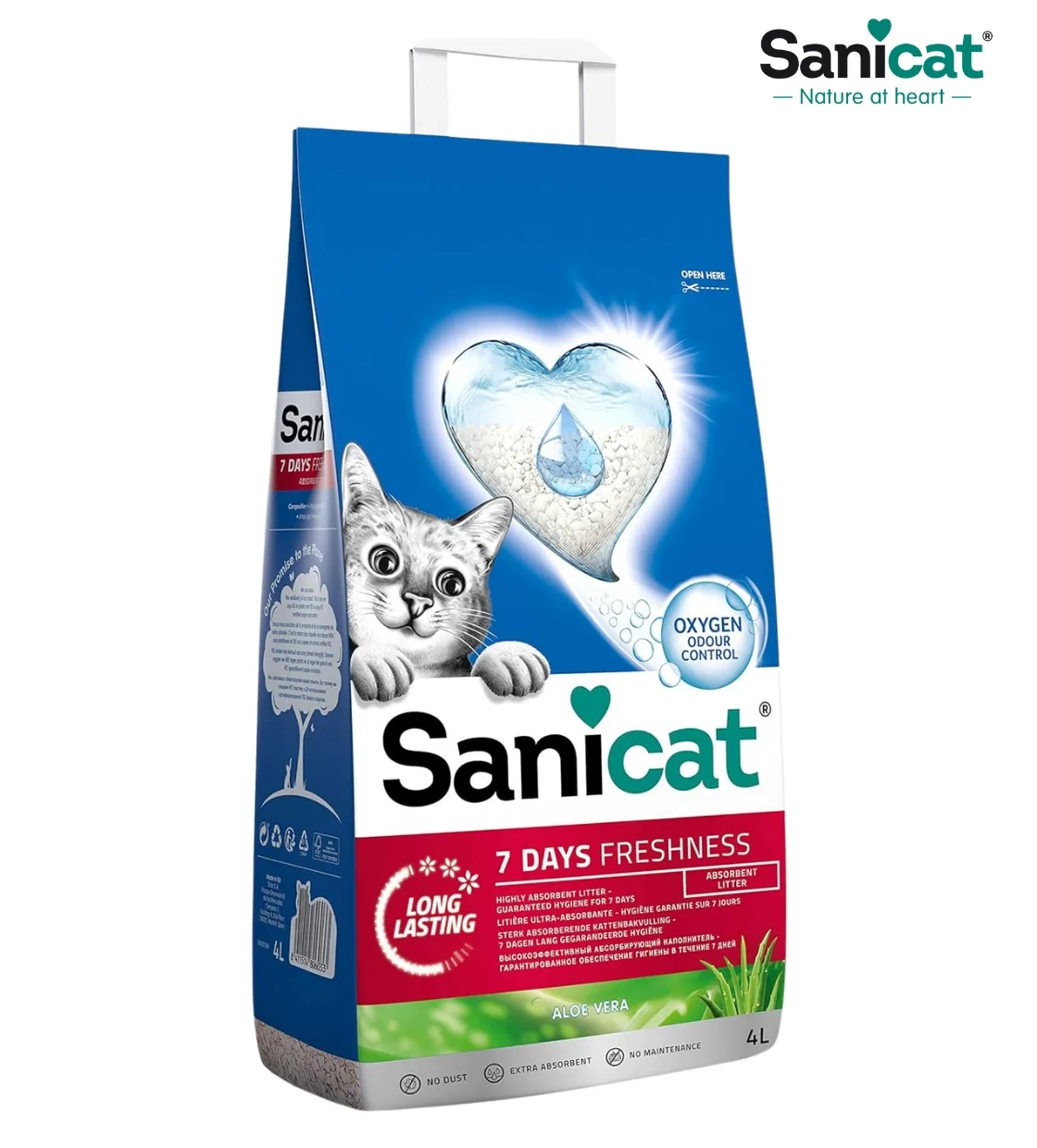 Sanicat 7 Days Freshness Aloe Vera Clumping Cat Litter 4 L