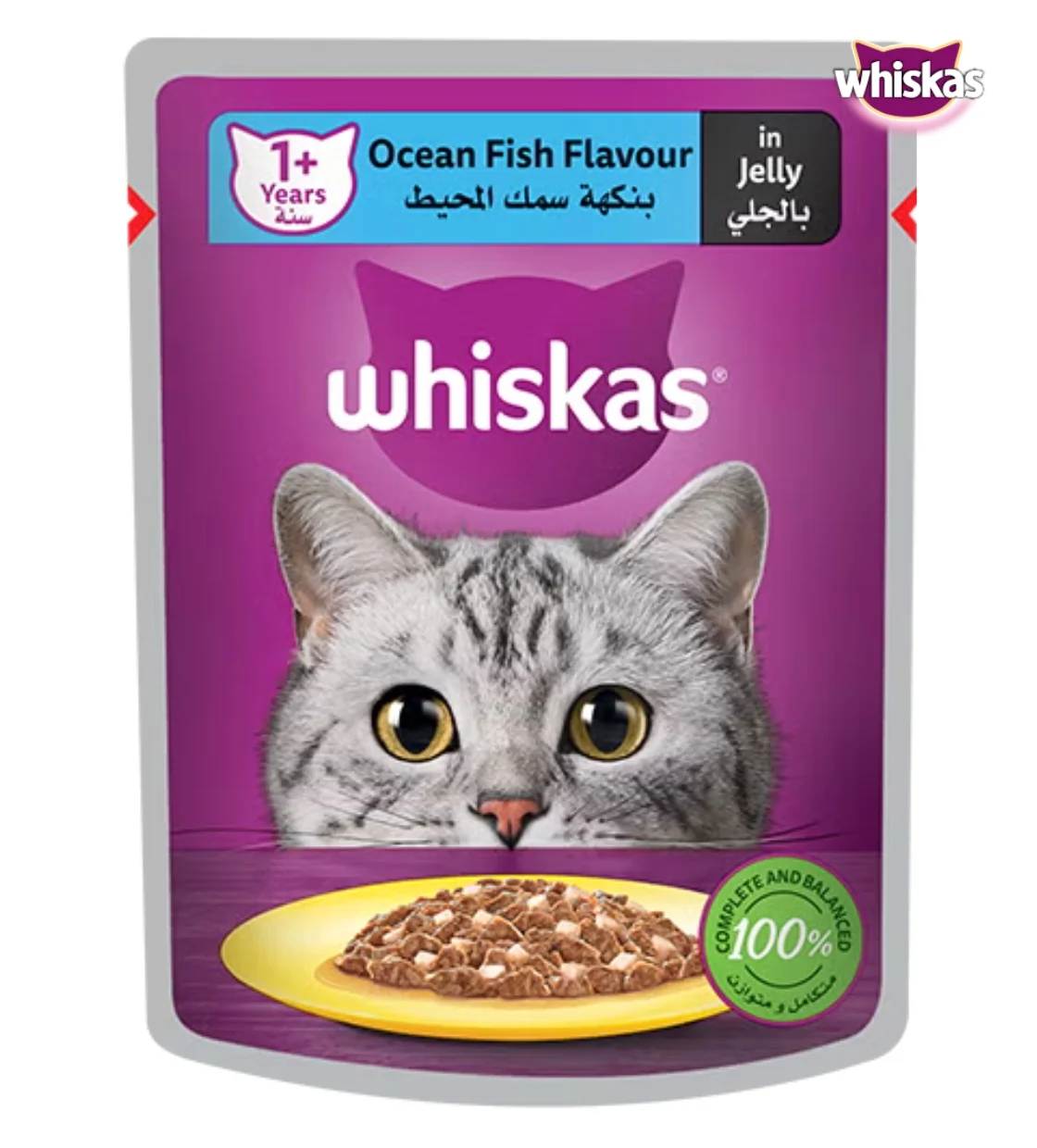 Whiskas 1+ Ocean Fish, Adult,  Cat Wet Food, 80 gm